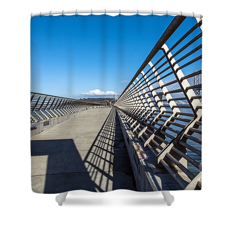 Abstract Shower Curtain featuring the photograph Pier Perspective by Kate Brown
