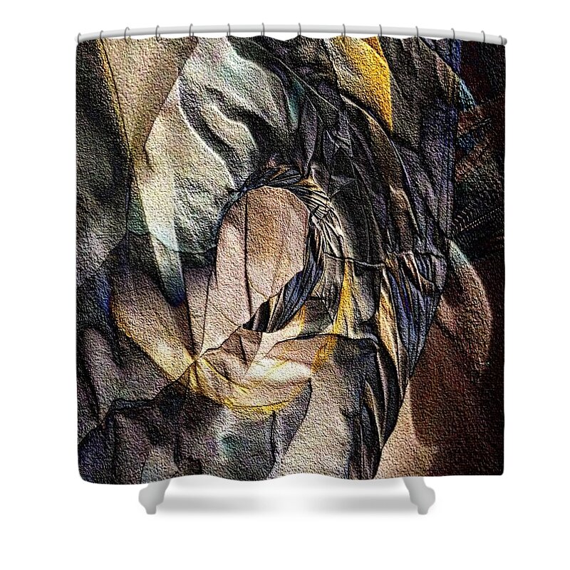 Abstract Shower Curtain featuring the digital art Pigmented Sandstone by Ronald Bissett