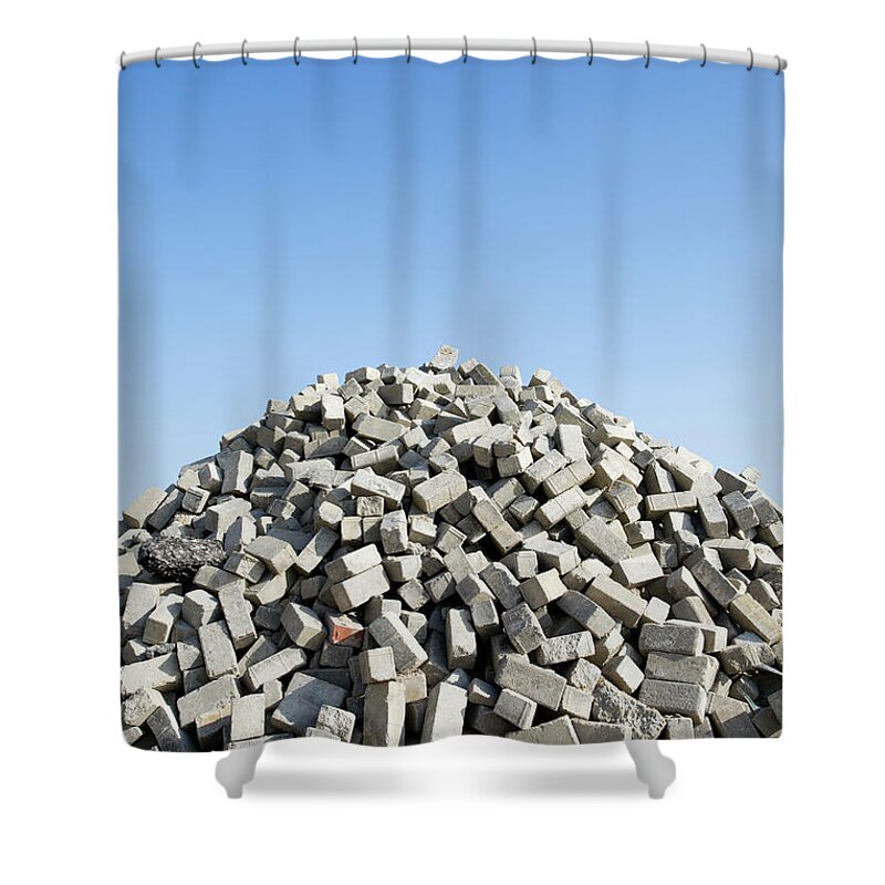 Heap Shower Curtain featuring the photograph Pile Of Bricks by James French