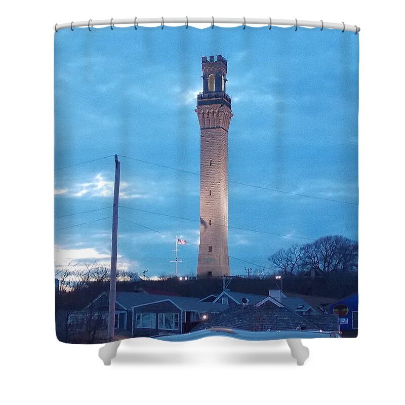 Pilgrim Shower Curtain featuring the photograph Pilgrim Tower by Nina Kindred