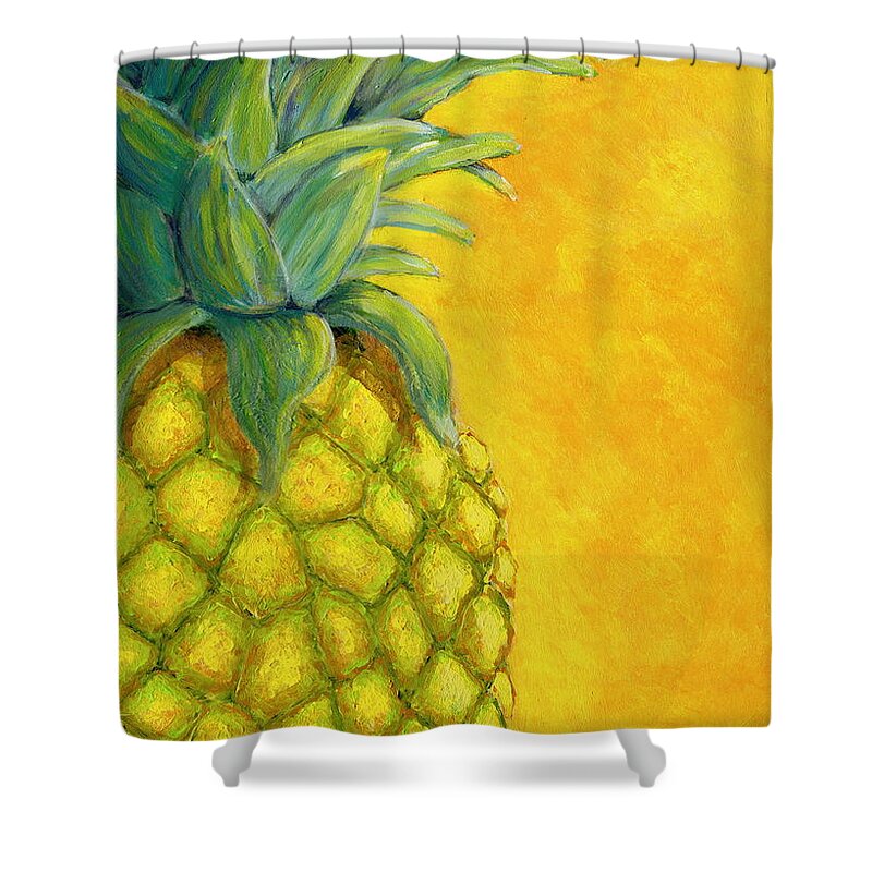 Pineapple Shower Curtain featuring the painting Pineapple by Karyn Robinson