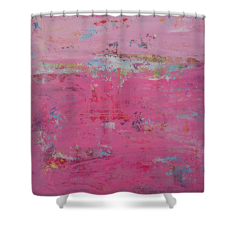 Pink Shower Curtain featuring the painting Pink 2 by Francine Ethier