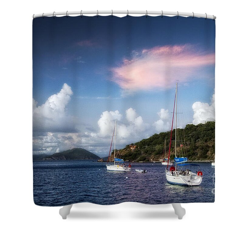 Bvi Shower Curtain featuring the photograph Pink Cloud by Timothy Hacker