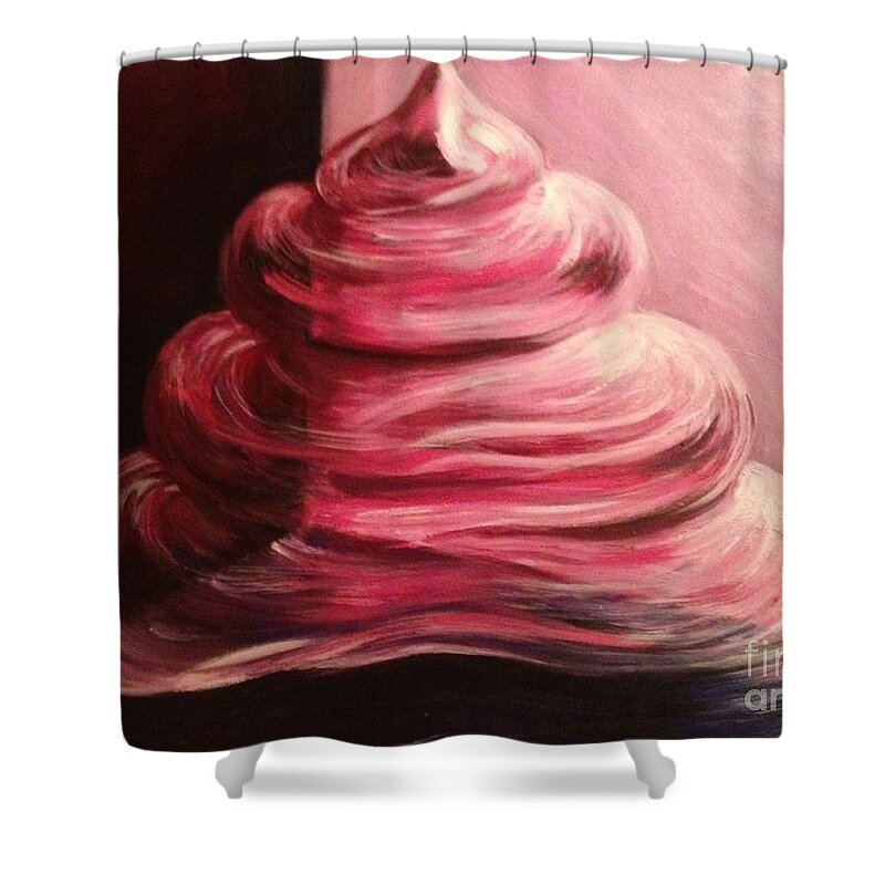 Pink Shower Curtain featuring the painting Pink Cream by Karen Ferrand Carroll