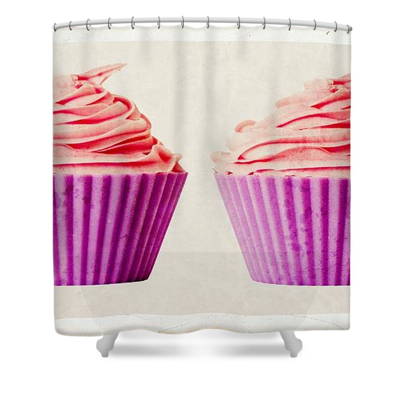 Twin Shower Curtain featuring the photograph Pink Cupcakes by Edward Fielding