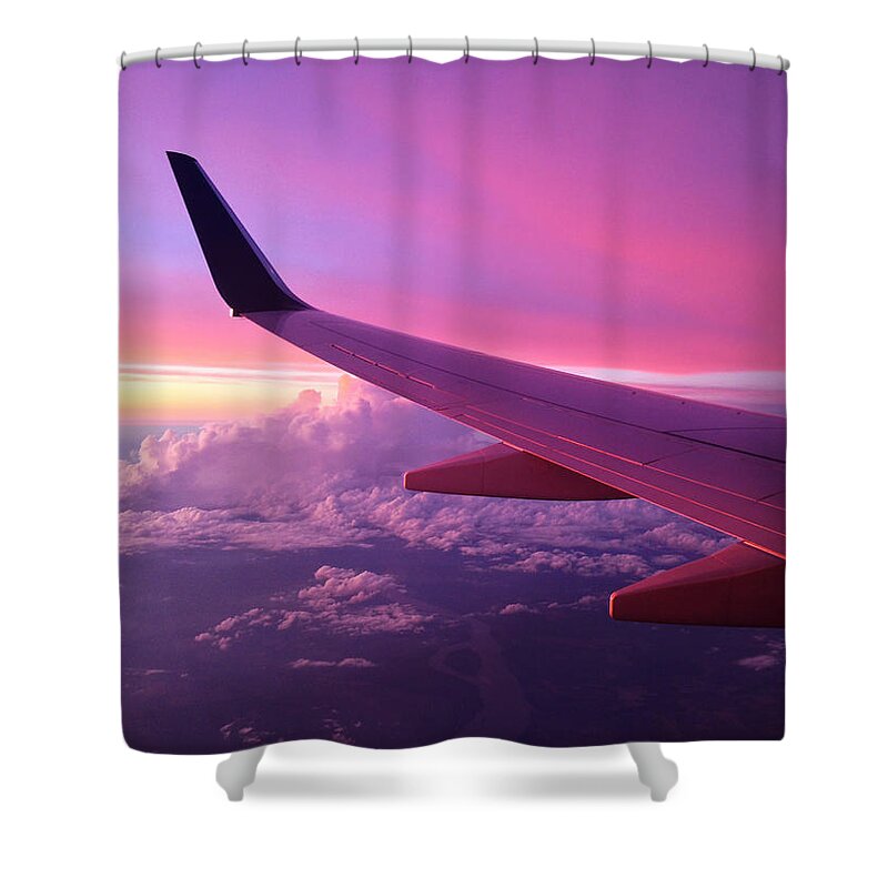 Pink Shower Curtain featuring the photograph Pink Flight by Chad Dutson