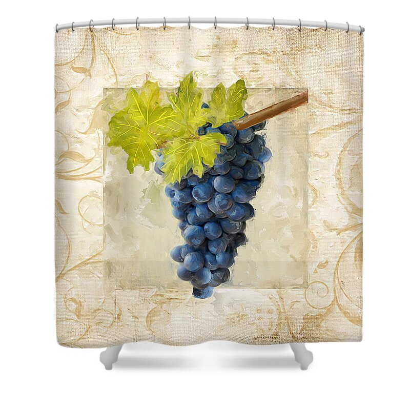 Wine Shower Curtain featuring the painting Pinot Noir II by Lourry Legarde