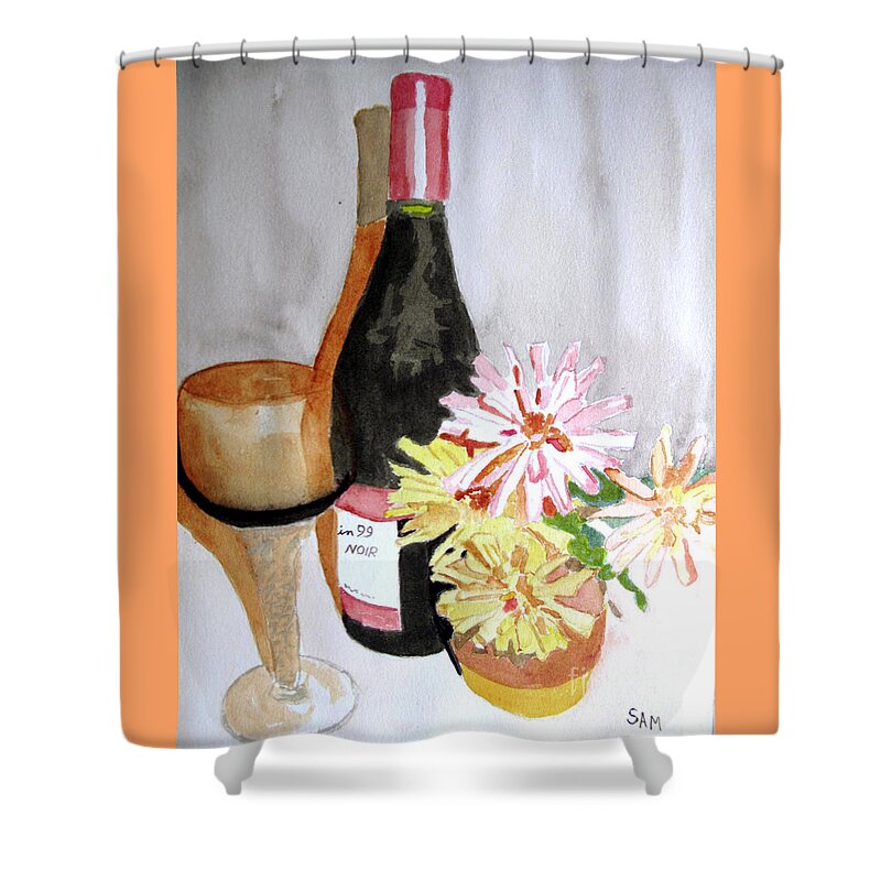 Pinot Noir Shower Curtain featuring the painting Pinot Noir by Sandy McIntire