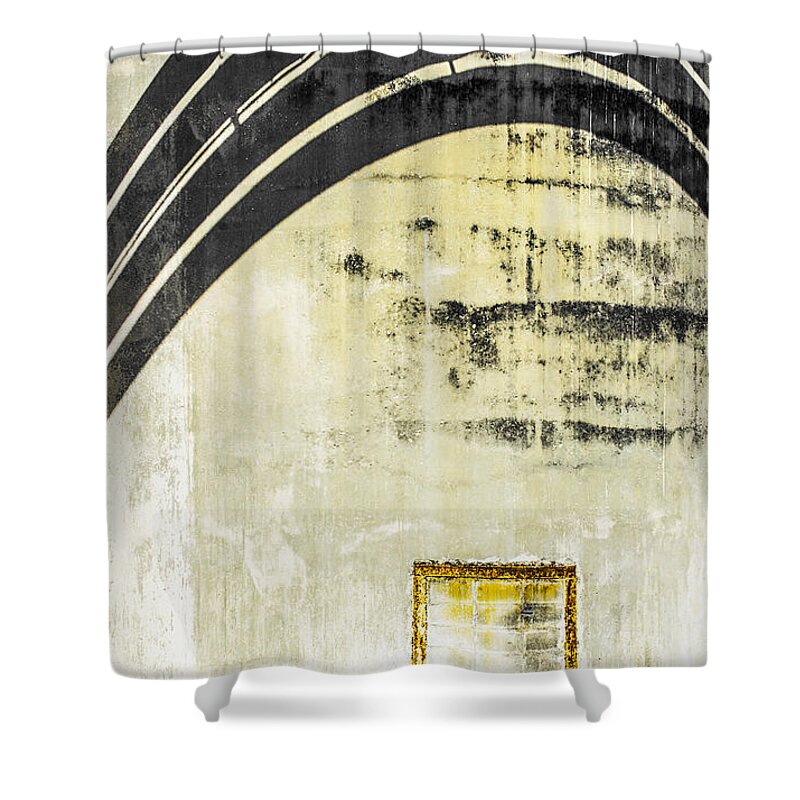 Cement Wall Shower Curtain featuring the photograph Piped Abstract 4 by Carolyn Marshall