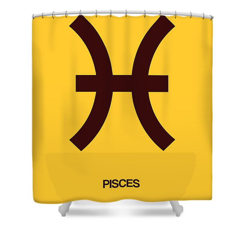 Pisces Shower Curtain featuring the digital art Pisces Zodiac Sign Brown by Naxart Studio