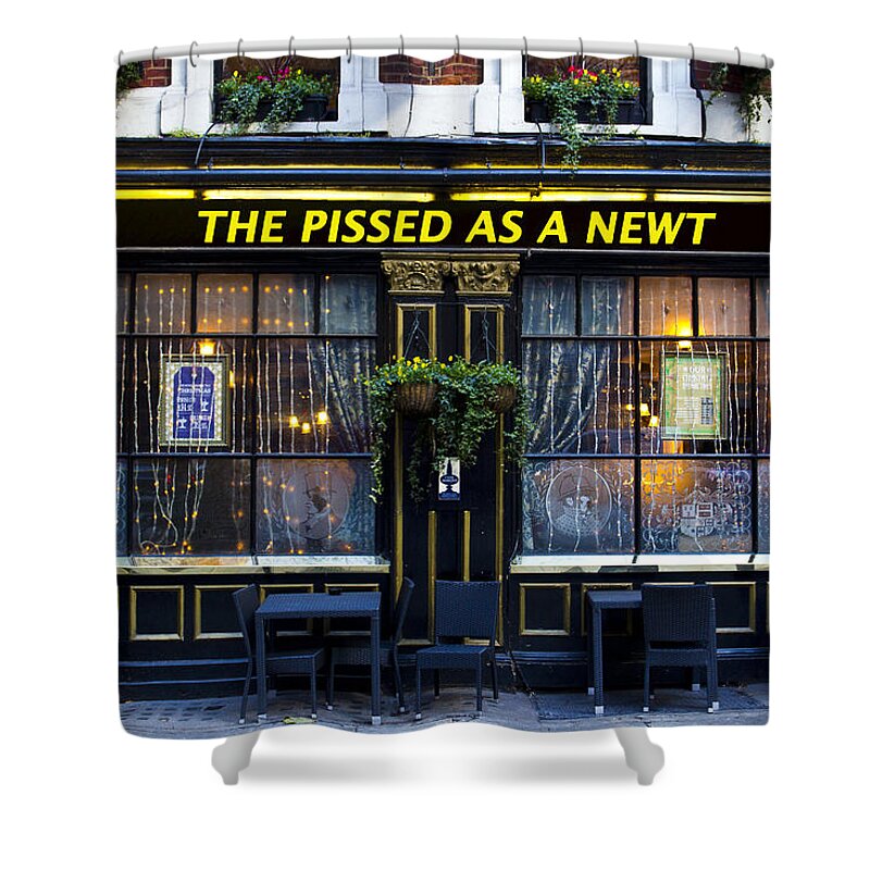 Pub Shower Curtain featuring the photograph Pissed as a Newt Pub by David Pyatt