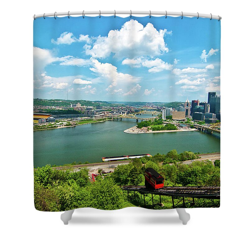 Train Shower Curtain featuring the photograph Pittsburgh by Ida C. Shum