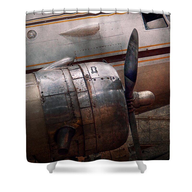 Plane Shower Curtain featuring the photograph Plane - A little rough around the edges by Mike Savad