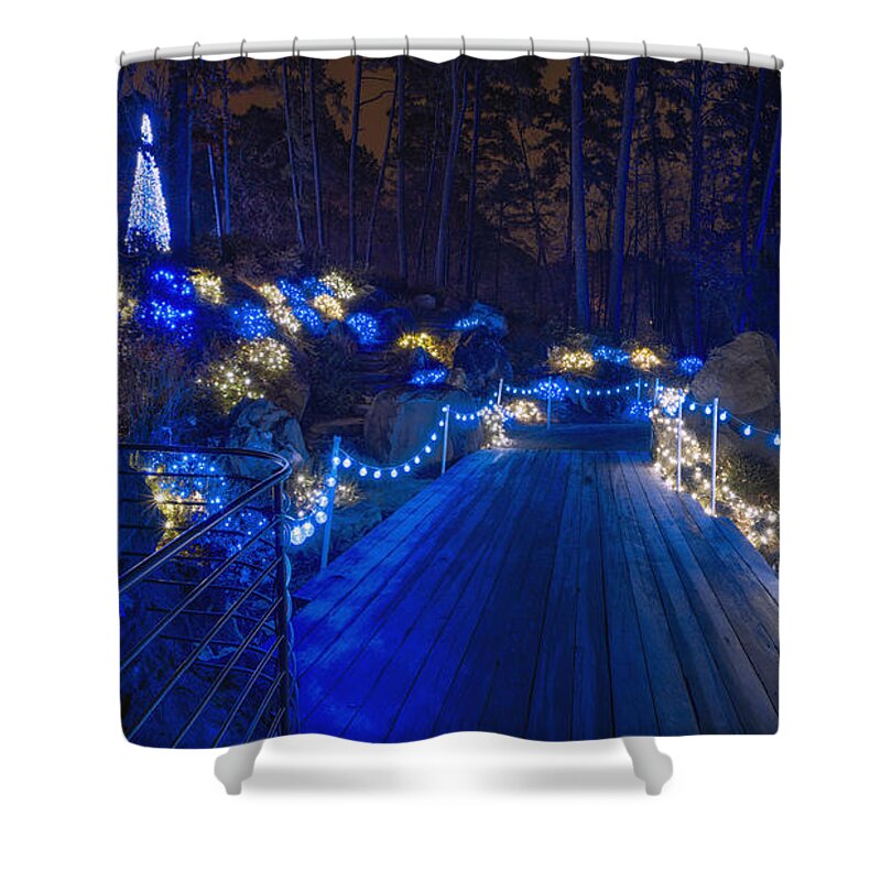 Garvan Shower Curtain featuring the photograph Plank Bridge - Panoramic by Daniel George