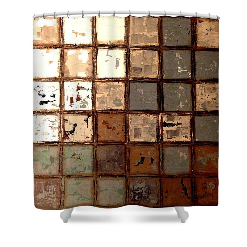 Plastered Shower Curtain featuring the digital art Plastered Wall by Linda Bailey