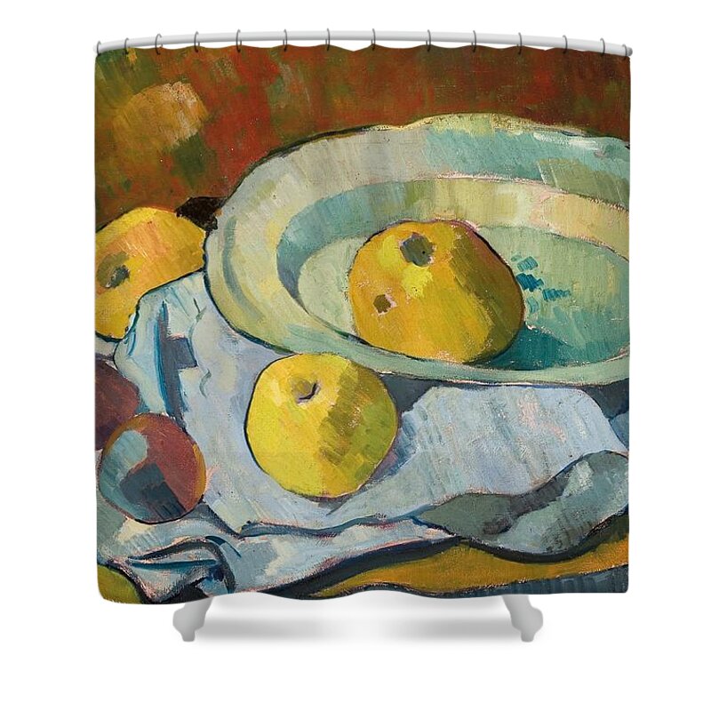 Still-life Shower Curtain featuring the painting Plate of Apples by Paul Serusier