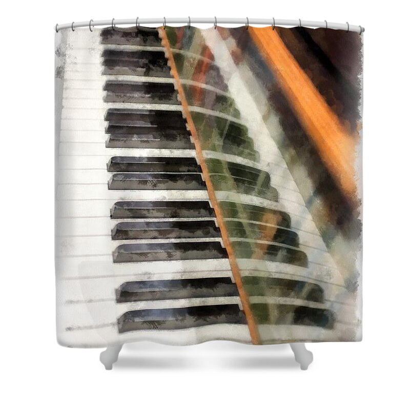 Piano Shower Curtain featuring the photograph Play It Again Sam by Edward Fielding