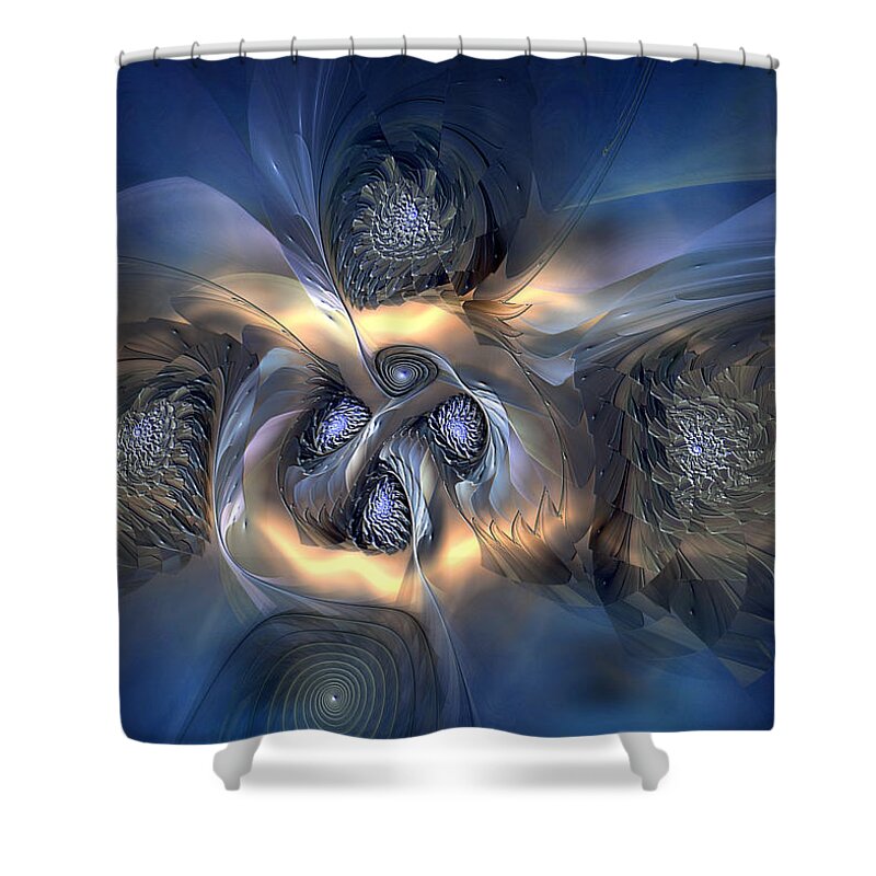 Abstract Shower Curtain featuring the digital art Pleasant Effusion by Casey Kotas