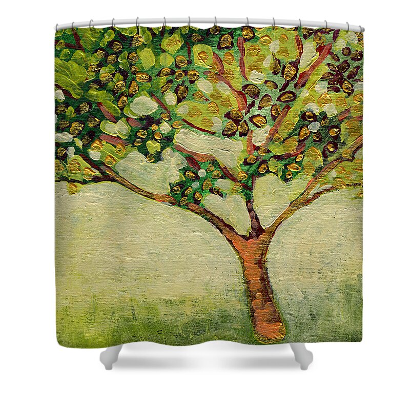 Tree Shower Curtain featuring the painting Plein Air Garden Series No 8 by Jennifer Lommers