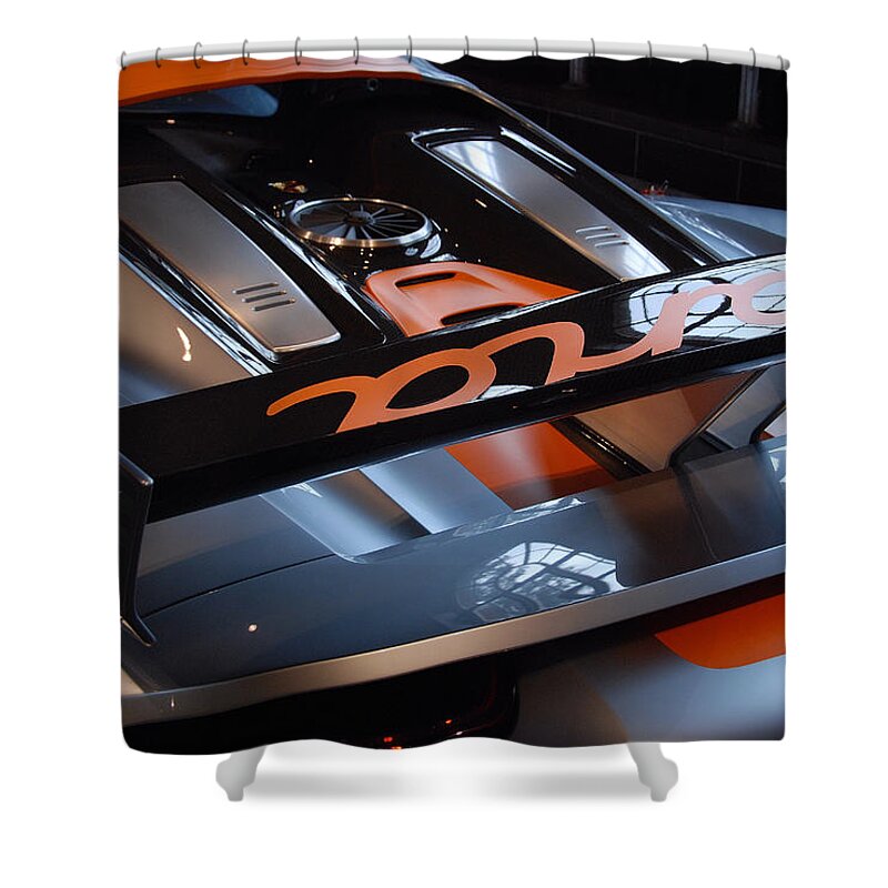 Automotive Details Shower Curtain featuring the photograph Plug in by John Schneider