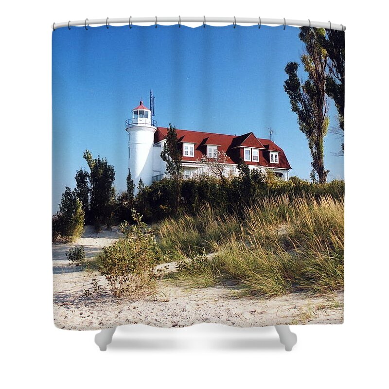 Lighthouse Shower Curtain featuring the photograph Point Betsie Lighthouse by Crystal Nederman