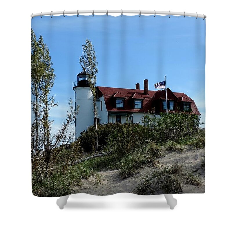 Lighthouse Shower Curtain featuring the photograph Point Betsie Lighthouse by Keith Stokes