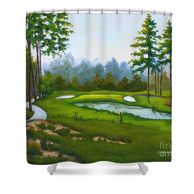 Golf Shower Curtain featuring the painting Point South #5 by Jerry Walker