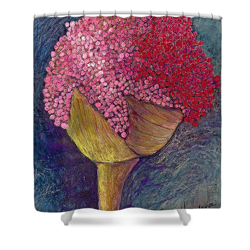 Nature Shower Curtain featuring the painting Pom Pom Pride by Sherry Harradence
