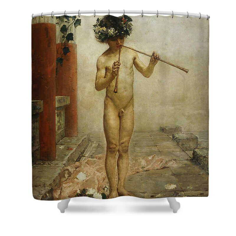 Arcadi Mas I Fondevila Shower Curtain featuring the painting Pompeian Child by Arcadi Mas i Fondevila