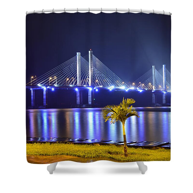 Brasil Shower Curtain featuring the photograph Ponte Estaiada de Aracaju - Construtor Joao Alves by Carlos Alkmin