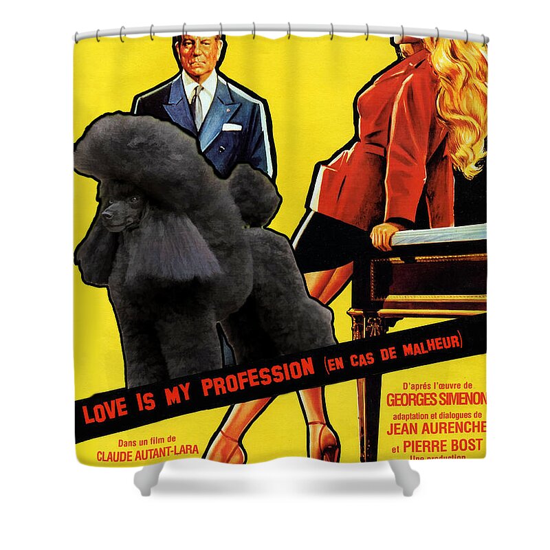 Poodle Shower Curtain featuring the painting Poodle Art - Love Is My Profession by Sandra Sij