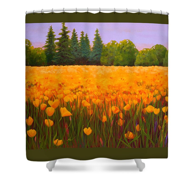 Poppies Shower Curtain featuring the painting Poppy Fields Forever by Nancy Jolley