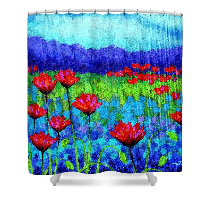 Acrylic Shower Curtain featuring the painting Poppy Study by John Nolan