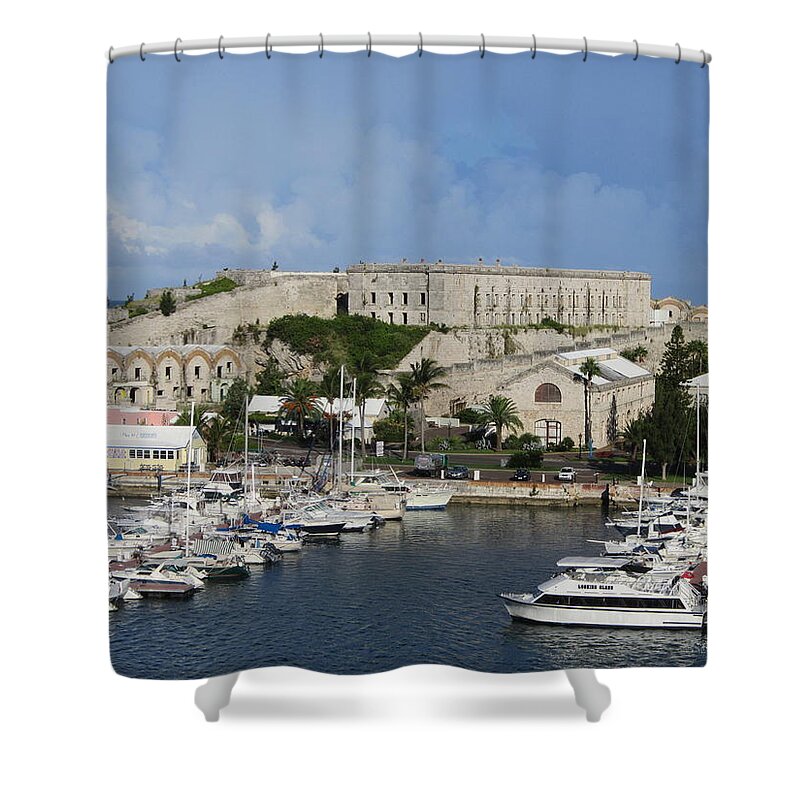 Shipyard Shower Curtain featuring the photograph Port of Bermuda by Aaron Martens