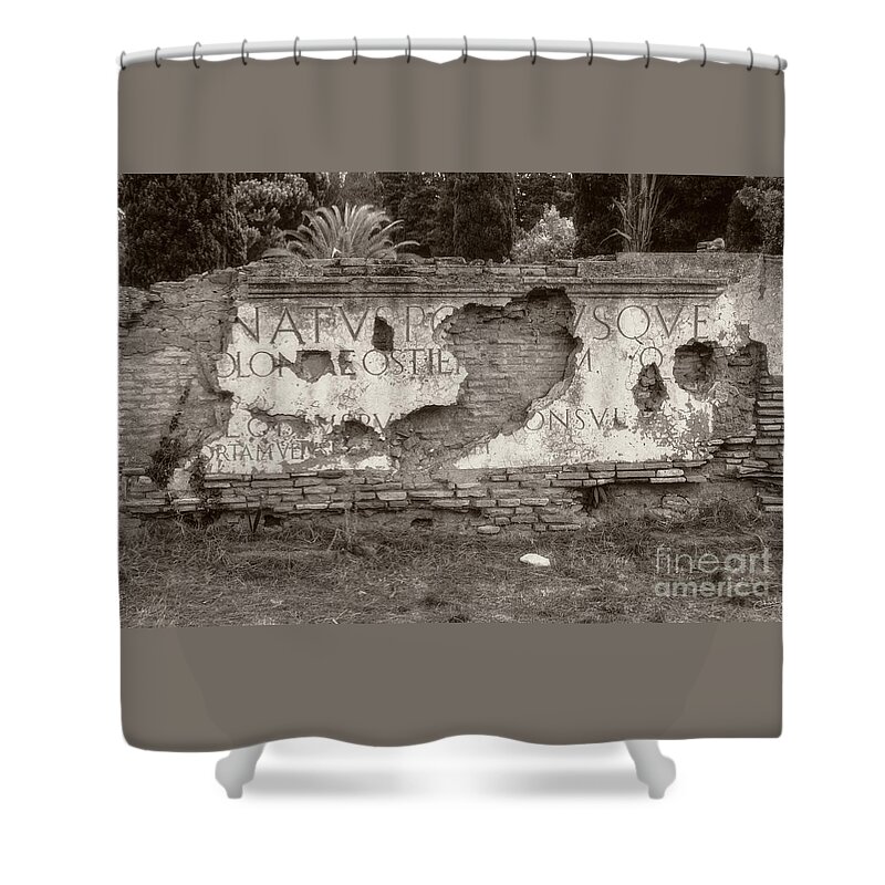 Italy Shower Curtain featuring the photograph Porta Romana in Sepia by Prints of Italy