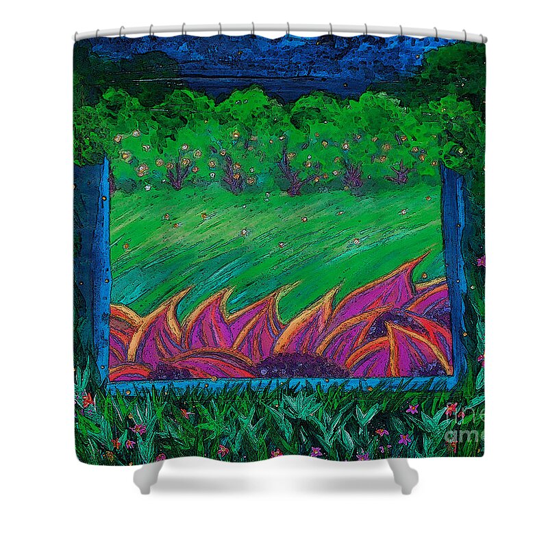 First Star Art Shower Curtain featuring the painting Portal by jrr by First Star Art