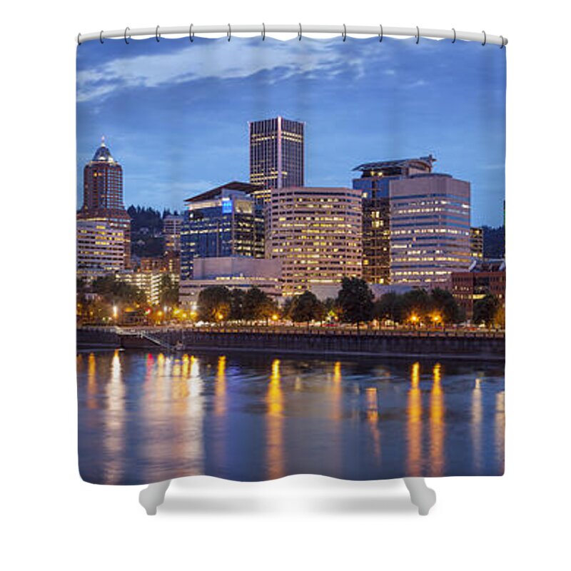 Portland Shower Curtain featuring the photograph Portland Skyline PM2 by Brian Jannsen
