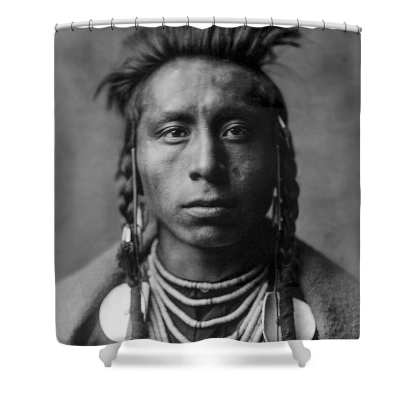 1908 Shower Curtain featuring the photograph Portrait of a native American Man by Aged Pixel