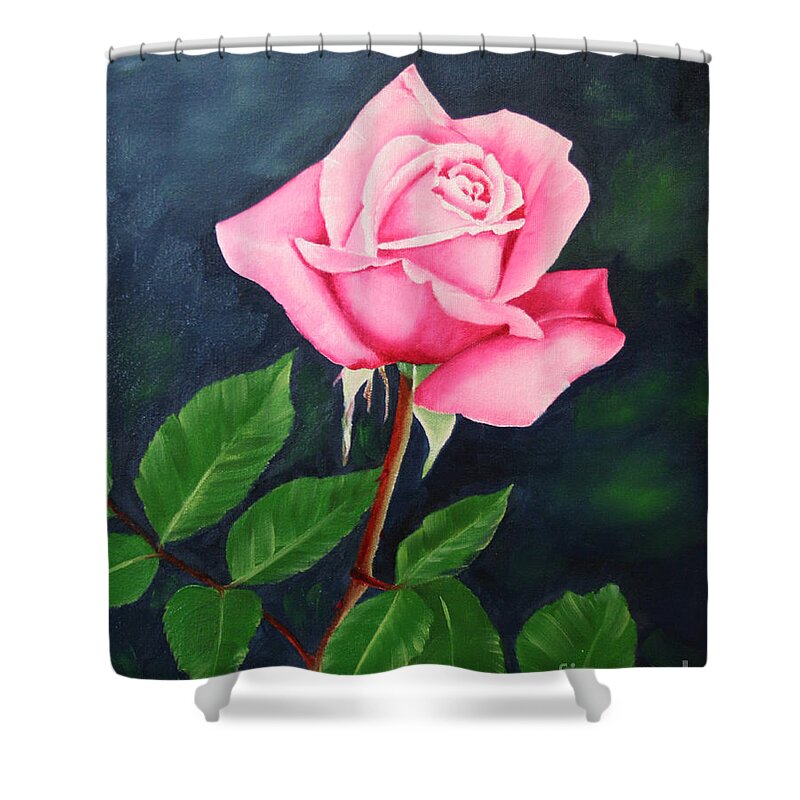 Portrait Of A Rose Shower Curtain featuring the painting Portrait of a Rose by Jimmie Bartlett
