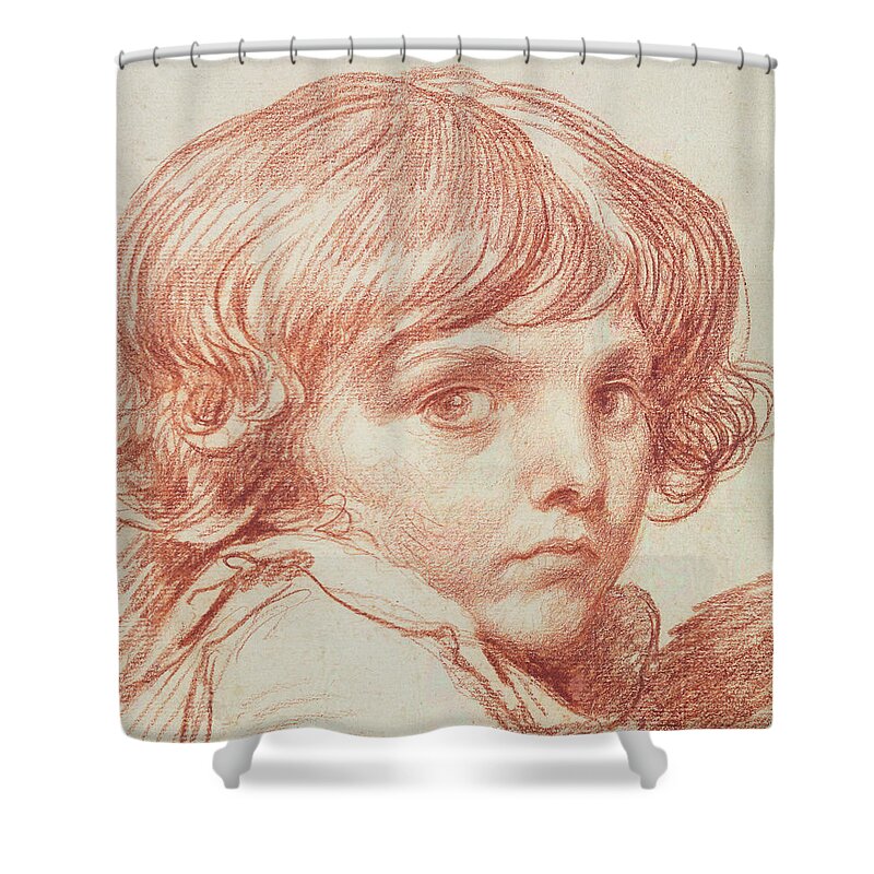Portrait Of A Young Boy Shower Curtain featuring the drawing Portrait of a Young Boy by Claude Lorrain