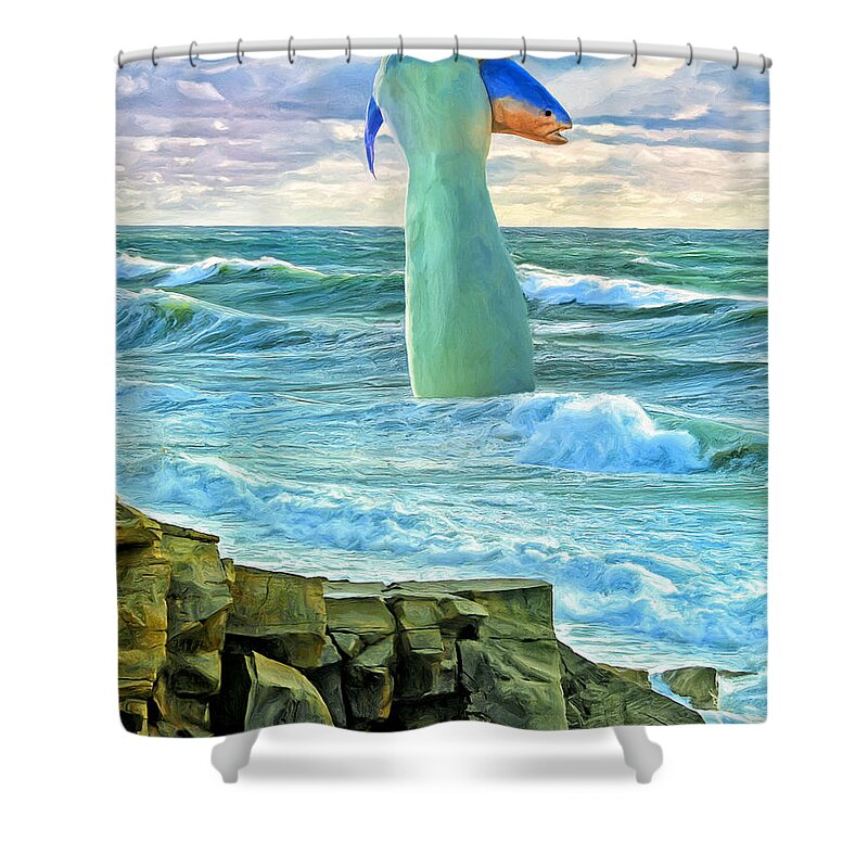 Poseidon Shower Curtain featuring the painting Poseidon by Dominic Piperata