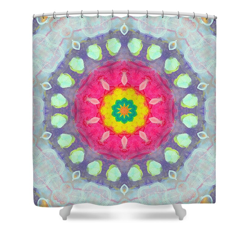 Mandala Shower Curtain featuring the painting Positive Thoughts 1 by Ana Maria Edulescu
