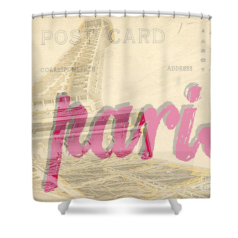 Eiffel Shower Curtain featuring the photograph Postcard from Paris by Edward Fielding