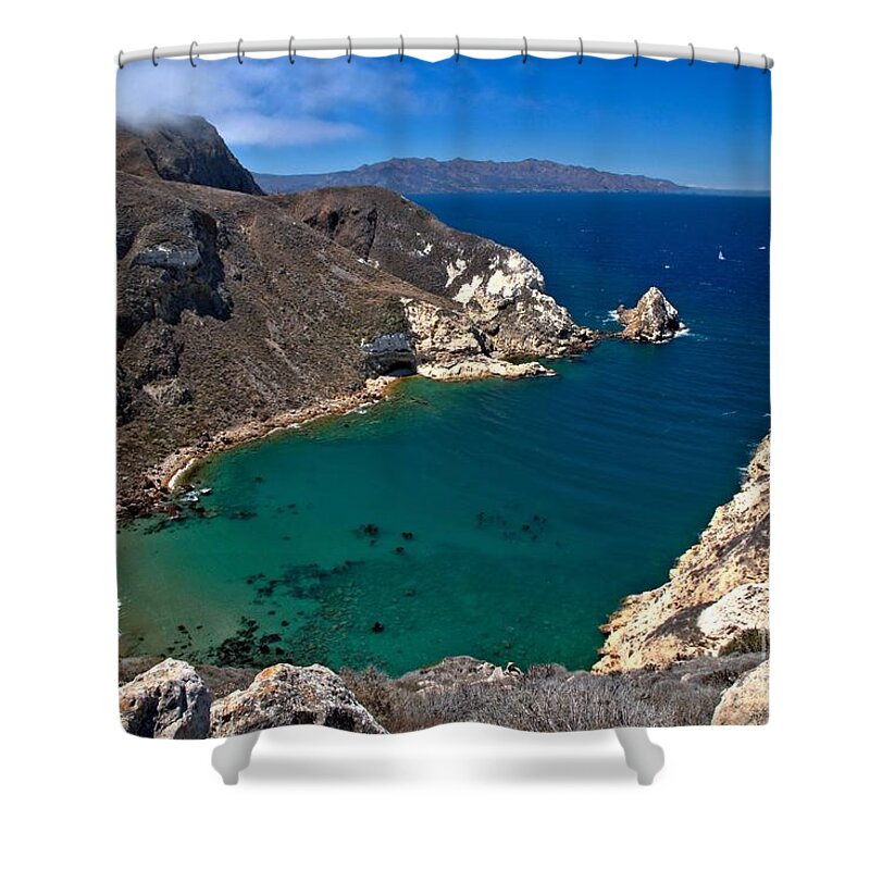 Channel Islands National Park Shower Curtain featuring the photograph Potato Harbor Views by Adam Jewell