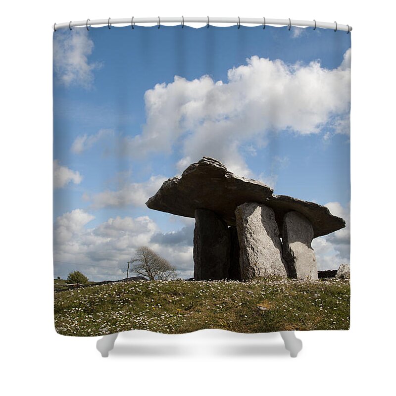 Poulnabrone Shower Curtain featuring the photograph Poulnabrone Dolmen by Rob Hemphill