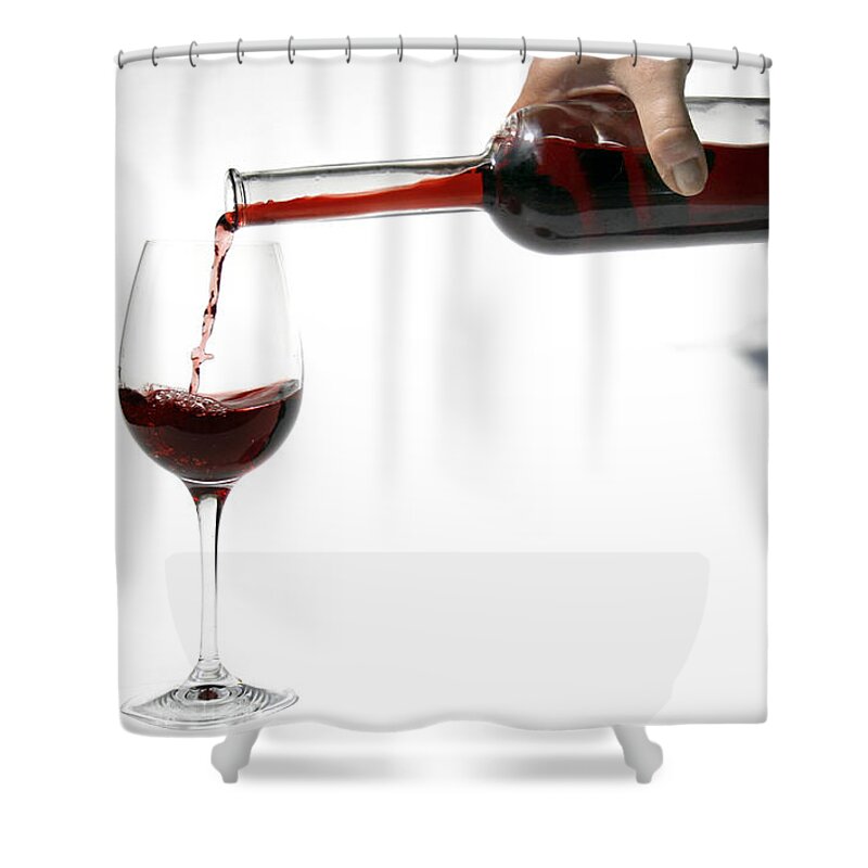 Alcohol Shower Curtain featuring the photograph Pouring Red Wine by Patricia Hofmeester