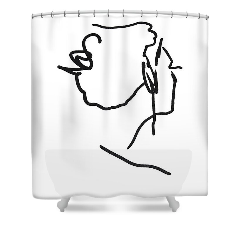Sketch Shower Curtain featuring the drawing Practice Matisse by J C