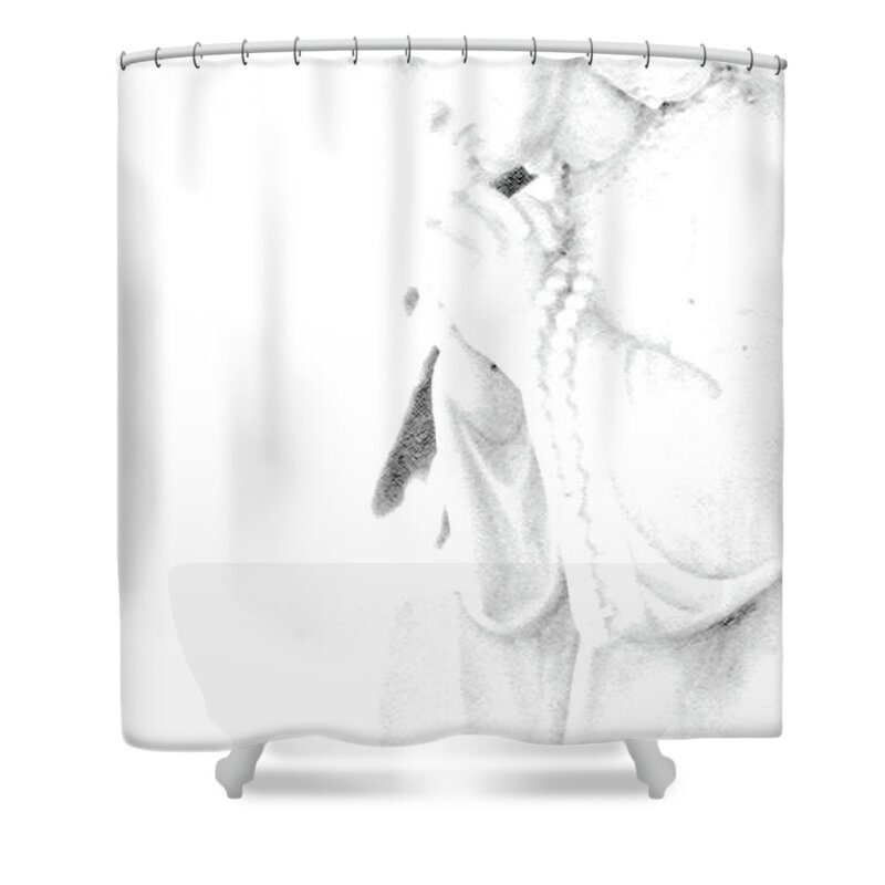 Statuary Shower Curtain featuring the photograph Pray by Linda Shafer