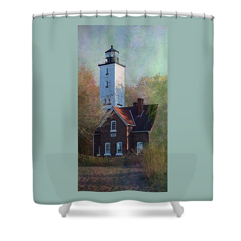 Erie Pa Shower Curtain featuring the photograph Presque Isle Lighthouse by Rebecca Samler