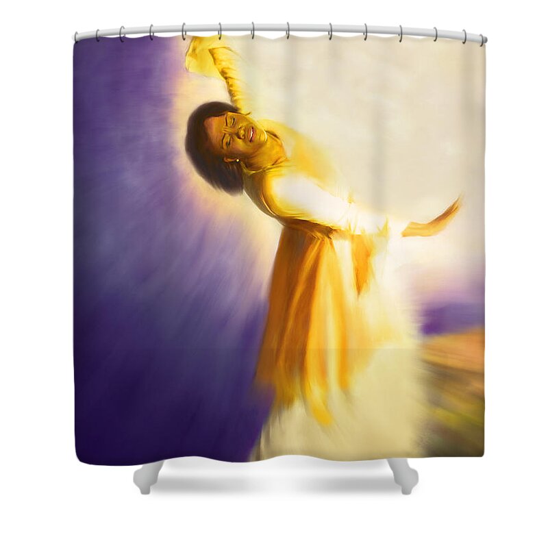 Prophetic Shower Curtain featuring the painting Pressing Into Glory by Constance Woods